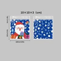 100 pièces/sac sacs-cadeaux de Noël sacs de bonbons et de biscuits en plastique transparent auto-scellants pour les cadeaux de vacances et la pâtisserie