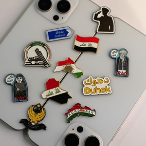 Pin Metálico Moderno y de Moda con el Mapa de Irak, Esmaltado, con Símbolos Nacionales e Icono de Ciudad para Decoración de Teléfonos - Product Image 1
