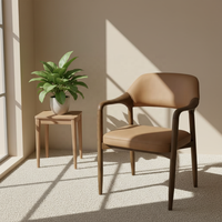 Chaise de salle à manger PurelyFeel au design nordique pour la maison, style moderne, fauteuil en bois massif