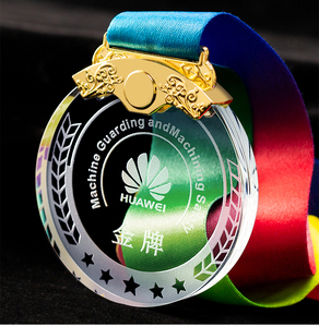 Medallas Deportivas Redondas de Cristal Transparente Personalizadas, Medallas de Cristal con Acabado Pulido Duradero, Grabado Personalizado y Cinta para Regalos - Product Image 2