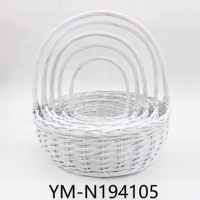 Panier à fleurs en osier blanc personnalisé, fait à la main, de haute qualité, usine