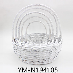 Nhà Máy Tùy Chỉnh Chất Lượng Cao Handmade Flower Basket Trắng Wicker Giỏ Hoa - Product Image 3