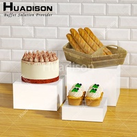 Support de présentation de gâteaux de banquet Huadison, mini table à étages, supports de buffet en acrylique blanc, présentoir de desserts, présentoir de nourriture