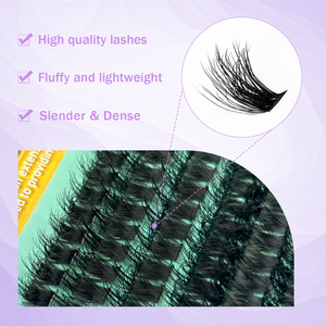 Cils en grappe épais et bouclés, style européen et américain, 80P/100P, grand plateau, sans colle, pour pose DIY - Product Image 3