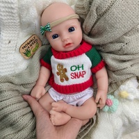 Poupée Bébé Reborn en Silicone de 12 Pouces, Réaliste, Yeux Ouverts, Poupée Nouveau-né Réveillée, Détails de Veines Réalistes, Toucher en Silicone Doux, Poupée de Jeu pour Enfants