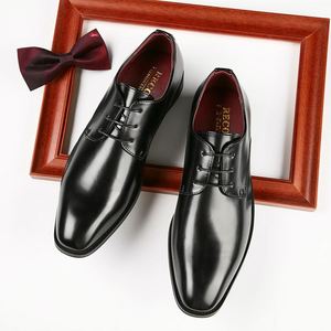 Zapatos de Hombre con Punta Cuadrada, de Cuero, Casuales, de Negocios, Cómodos, Transpirables, Diseño Moderno y Clásico para Uso Diario - Product Image 4