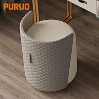 Meuble de maison au design simple, coiffeuse avec tabouret rond, prix de gros, coiffeuse personnalisée avec miroir et éclairage pour chambre à coucher