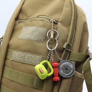 LLavero con <span class=keywords><strong>colgante</strong></span> <span class=keywords><strong>militar</strong></span> de pollo personalizado, regalo DIY personalizado, regalos de promoción deportiva de Metal, juego de placa de peso con pesas rusas, llavero - Product Image 3