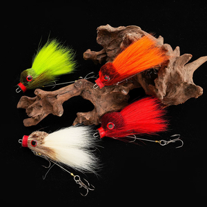 Señuelo de pesca de 9cm/16g con ojos 3D, pelo de ciervo, anzuelo triple, montura de rosca y anzuelo sólido para pesca. - Product Image 1