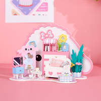 IIECREATE Vente directe d'usine Maison de poupée en bois Meubles miniatures Coffret cadeau de Noël à la mode