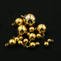 Perles creuses en métal plaqué or 14K US avec clochettes silencieuses pour bracelets et colliers DIY, accessoires de bijoux