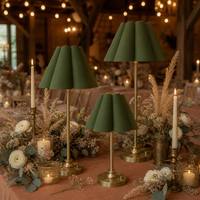 Lámpara de Mesa Inalámbrica con Sensor Táctil, Pantalla Plegable Blanca, Base Dorada, Batería Recargable, Decoración para Bodas y Eventos, Luz para Restaurante