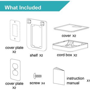 2-Pack bagno e cucina presa a muro scaffale decoro/Standard di gestione del cavo incorporato a singolo livello porta-scaffale a muro - Product Image 4