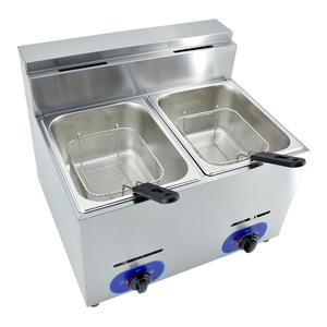 <span class=keywords><strong>Friteuse</strong></span> <span class=keywords><strong>professionnelle</strong></span> à double réservoir de 20 L en acier inoxydable pour restaurant, avec contrôle de température réglable au gaz GPL - Product Image 3