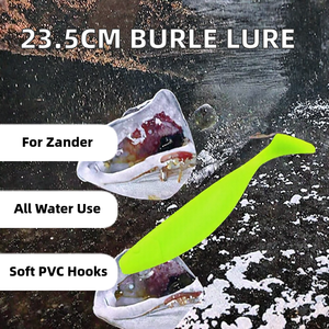 Leurre souple FUN 23,5 cm à queue en T <span class=keywords><strong>pour</strong></span> la pêche en eau moyenne/du fond/en surface - Cible : Saumon, Poisson-chat, Perche, Brochet, Luciole, Cabillaud - Matériau PVC - Product Image 2