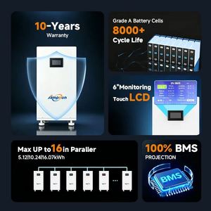 แบตเตอรี่ Ampsun AMP7 51.2V แบบแยกส่วน LiFePO4 ความจุ 314Ah หน่วยจัดเก็บพลังงานความหนาแน่นสูง รองรับการสื่อสารแบบ CAN สำหรับพลังงานสำรองฉุกเฉินจากพลังงานแสงอาทิตย์ AMP7 - Product Image 3