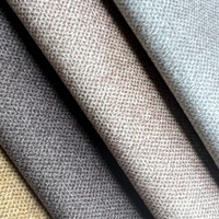 Tissu en polyester extensible imprimé 100 % imitation lin sergé uni pour rideaux et canapés, idéal pour la décoration intérieure (vente en gros)