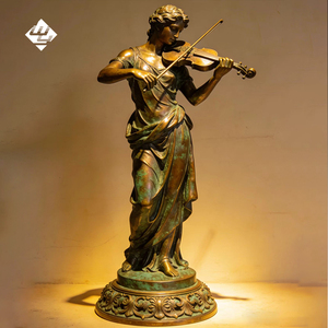 Escultura de Bronce de Tamaño Real de la Diosa Musa con Violín, Decoración Clásica para Iglesia, Arte Religioso, Estatua de Cobre Personalizada - Product Image 2