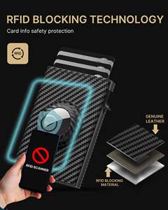 Compatible con <span class=keywords><strong>Apple</strong></span> AirTag, Bloqueo RFID, Diseño Delgado y Minimalista - Capacidad para 14 Tarjetas |   Ventana de identificación |   Compartimento para Efectivo - Product Image 2