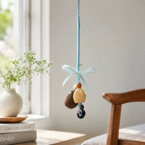 Campanas de Viento de Frutas Secas Naturales al por Mayor, Sonajeros de Mano, Decoración de Pared de Cuerda Tejida a Mano, Accesorios Artesanales Boho para Campanas de Viento - Product Image 5