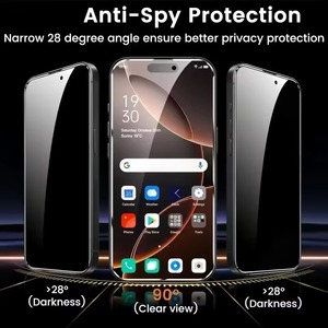 Protection d'écran en verre trempé anti-espion premium facile à installer pour iPhone 17 Pro Max 17 Air 16 15 – Film transparent anti-poussière - Product Image 2