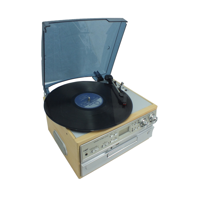 High End Quality Classic Portable Turntable Vinyl Record Player CD Player/USB/SD/AUX Input/Radio/Cassette Wooden/Veneer Skin
