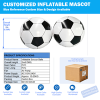 Ballon de football gonflable géant, décoration gonflable sur le thème du sport pour événements commerciaux, ballon gonflable personnalisé imprimé