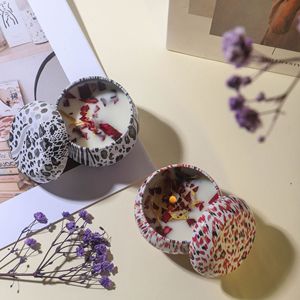 Handmade Mini Scented Soja Cera Velas Decorativas Latas Flores Secas Ótimo para Alívio Do Estresse - Product Image 3