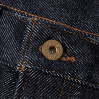 Denim épais liseré de haute qualité 25 oz fermeture à glissière bleu foncé jambe droite Cargo Jeans pantalon pour hommes