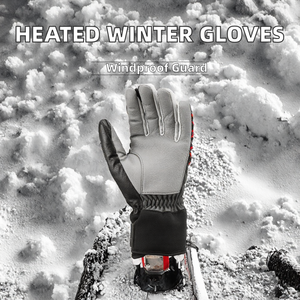 Gants de ski chauffants d'hiver, gants de travail thermiques, rechargeables par USB, auto-chauffants, avec grip en cuir, pour l'extérieur - Product Image 2