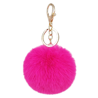 2025 Offre Spéciale pas cher personnalisé Style Simple moelleux mignon 8cm fausse fourrure Pom Pom boule de fourrure porte-clés