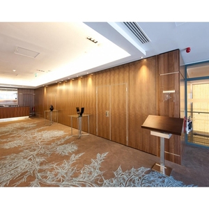 Aluminum Frame Sliding Folding Wooden Acoustic Movable Operable <strong>Partition</strong> <strong>Wall</strong> Customizable Finishes Temporary Mobile Divider - Product Image 4