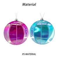 Décoration de Noël Boules plates incassables Boule transparente colorée pour les fêtes de festival Mariage Décoration de fête à domicile Arbre de Noël à suspendre