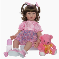 Poupée Bébé Afro-Américaine Réaliste en Vinyle Souple de 60 cm, Tenue de Princesse, Compagnon d'Éveil pour Filles, Vente en Gros