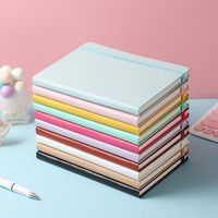 Cuadernos de Tapa Dura A5 al por Mayor, con Logotipo Personalizado, Color Macaron, Cuadernos de Cuero PU Impermeables con Banda Elástica