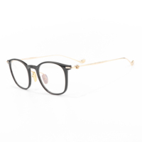 Lunettes de luxe en titane et acétate, monture en acétate, lunettes vintage avec décoration florale en métal pour hommes et femmes