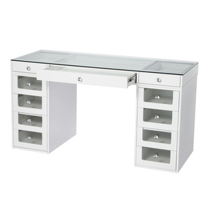 P2 סטנדרטי שינה סט ריהוט מלביש איפור יהירות LED איפור שולחן איפור עם מראה מואר - Product Image 2