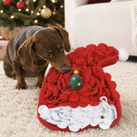 MoMoPaw XMS Accessoires pour animaux de compagnie Tapis d'entraînement antidérapant en feutre polaire de luxe classique de Noël pour chiens et chats, distributeur de friandises IQ