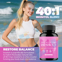 Gummies de Myo-Inositol à Marque Blanche OEM/ODM pour l'Équilibre Hormonal Féminin, Rapport 40/1, Soutien, Vente en Gros, Approvisionnement en Suppléments