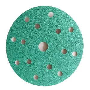 แผ่นกระดาษทรายขัดสำหรับขัดโลหะ/รถ/ไม้ DMS สีเขียว6นิ้ว17รูสำหรับรถยนต์ขนาด150มม. ตะขอและห่วง40 ~ 3000 - Product Image 1