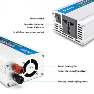 อินเวอร์เตอร์อัจฉริยะ 500W เป็นไฟ AC 12V ถึง 110V พร้อมพัดลม คลื่นไซน์ดัดแปลง 300W แบบเอาต์พุตเดี่ยว รองรับ NFC Network - Product Image 5