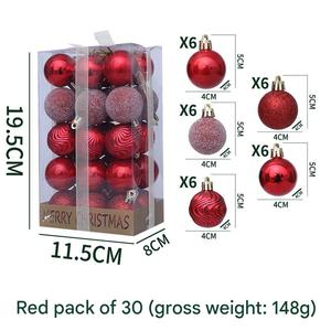 Boules de Noël en plastique électroplaqué 4/6/8CM, multicolores, brillantes, décorations suspendues, écologiques, de haute qualité, pour la maison - Product Image 3