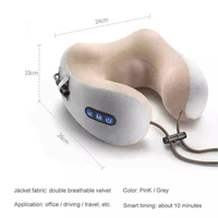 Oreiller de massage chauffant en forme de U pour le cou avec 4 boutons pour les voyages, la voiture et la maison