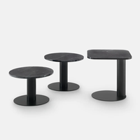Ensemble de meubles de salon de luxe table centrale latérale en métal base avec tables basses meubles de maison modernes fer noir enduit de poudre