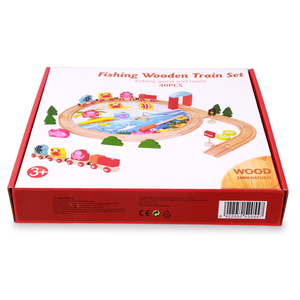 Jouet éducatif multifonction 2 en 1 pour enfants : train en bois sur rail et <span class=keywords><strong>jeu</strong></span> de pêche magnétique - Product Image 5