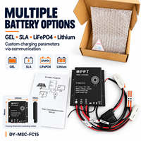 Contrôleur de charge solaire MPPT 10A/15A 12V-24V automatique pour batteries photovoltaïques (GEL/SLA/LFP/LI) – Efficacité 98-99% pour l'énergie solaire