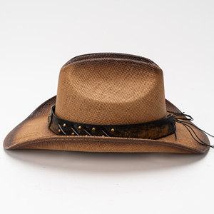 Thiết Kế Mới Chất Lượng Cao Cứng Brim Rơm Cowgirl <span class=keywords><strong>Hat</strong></span> Unisex Cổ Điển Màu Đen Đỏ Tây Cowboy Jazz <span class=keywords><strong>Hat</strong></span> Du Lịch Ngoài Trời Giản Dị - Product Image 4