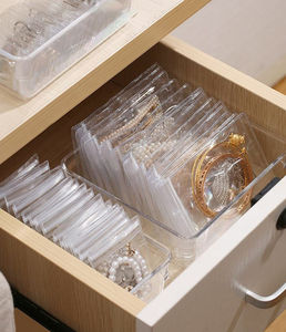 Bolsa de PVC transparente con cierre de cremallera para collar y aretes con logotipo personalizado, joyería cosmética, bolsas con cierre de cremallera - Product Image 6