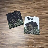 T-shirt décontracté surdimensionné vintage à manches courtes pour couple, imprimé pleine surface avec strass MIXED EMOTION, vente en gros de haute qualité