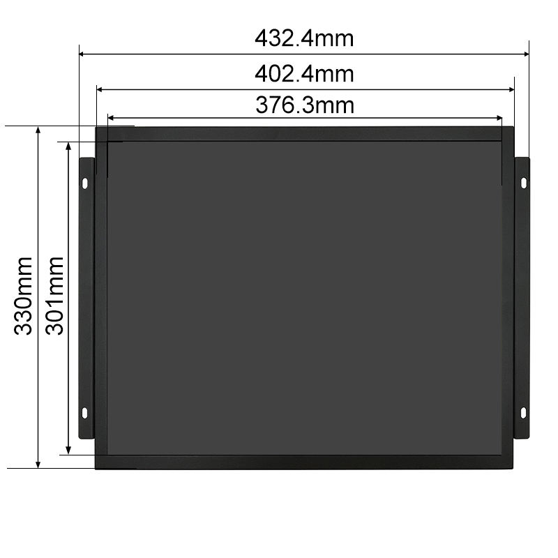 Wholesale 19 Inch LCD Monitor 4-wire Resistive Touch Screen Open Frame Hanging Ear Metal Case HD-MI VGA BNC Industrial in Stock